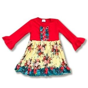 Girls floral mix print dress by HoneyDew